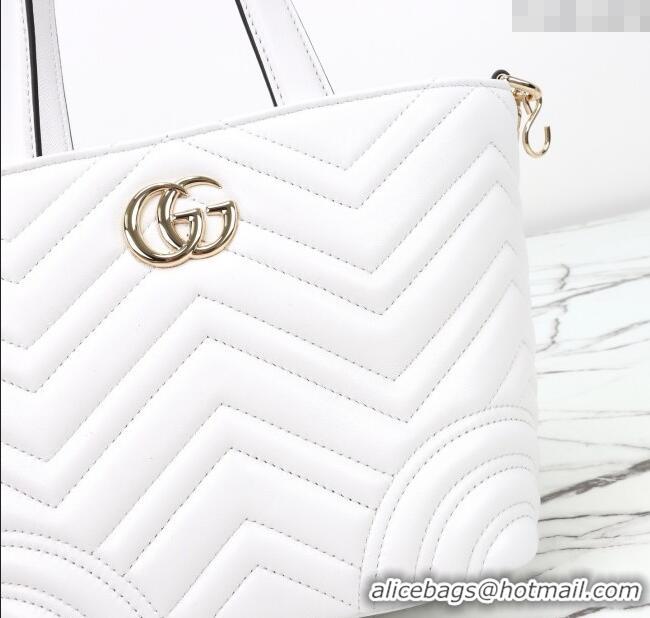 Good Quality Gucci Betty Chevron Leathe Small Tote Bag 847386 White 2025