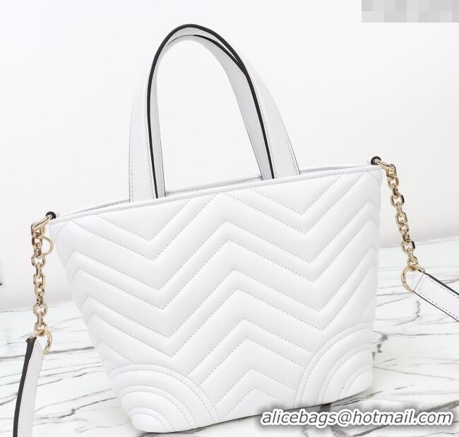 Good Quality Gucci Betty Chevron Leathe Small Tote Bag 847386 White 2025