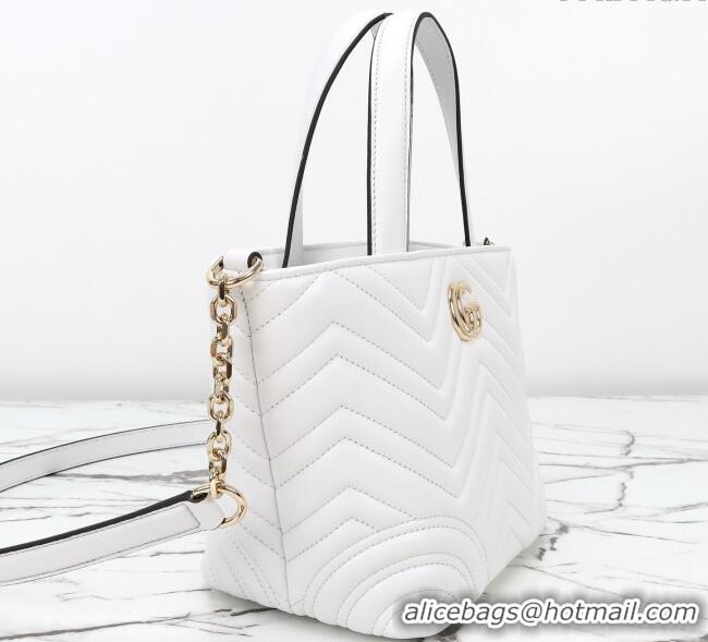 Good Quality Gucci Betty Chevron Leathe Small Tote Bag 847386 White 2025