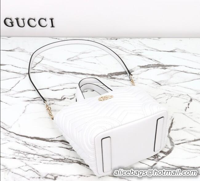 Good Quality Gucci Betty Chevron Leathe Small Tote Bag 847386 White 2025