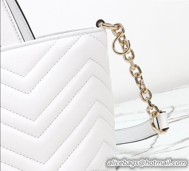 Good Quality Gucci Betty Chevron Leathe Small Tote Bag 847386 White 2025