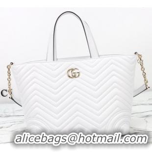 Good Quality Gucci Betty Chevron Leathe Medium Tote Bag 847387 White 2025