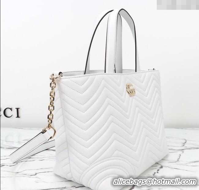 Good Quality Gucci Betty Chevron Leathe Medium Tote Bag 847387 White 2025