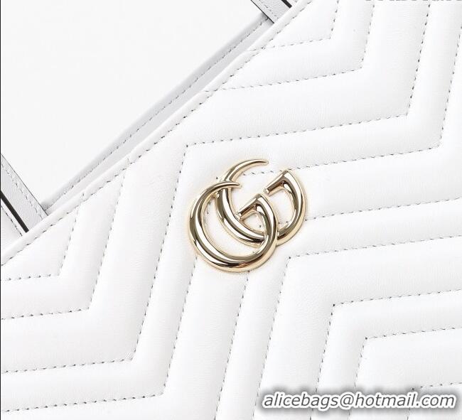 Good Quality Gucci Betty Chevron Leathe Medium Tote Bag 847387 White 2025