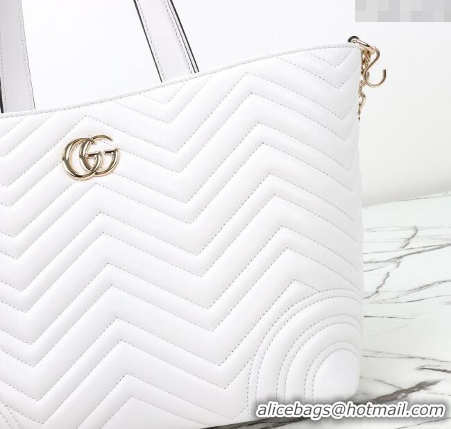 Good Quality Gucci Betty Chevron Leathe Medium Tote Bag 847387 White 2025