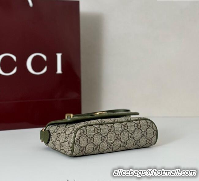 Most Popular Gucci Ophidia GG Canvas mini bag 838599 Beige/Green 2025