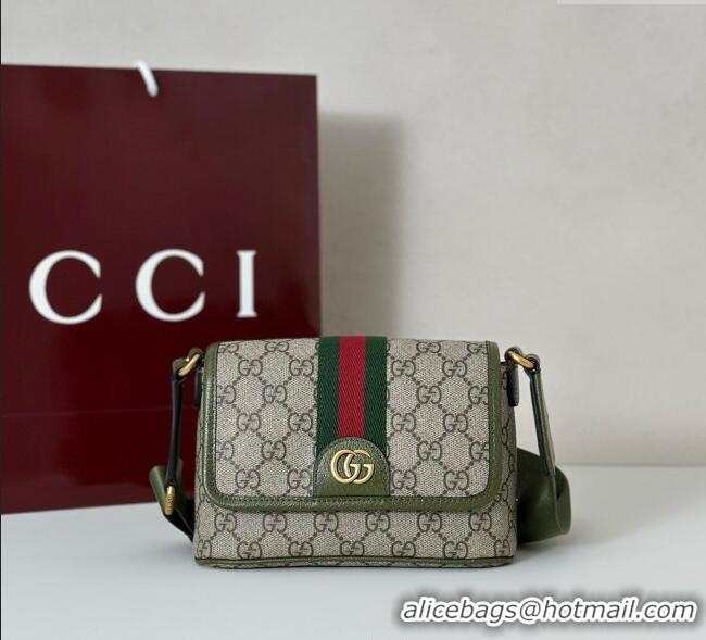 Most Popular Gucci Ophidia GG Canvas mini bag 838599 Beige/Green 2025