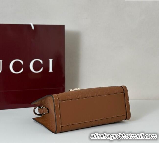 Original Cheap Gucci Padlock GG Leather Medium Handbag 838992 Brown 2025