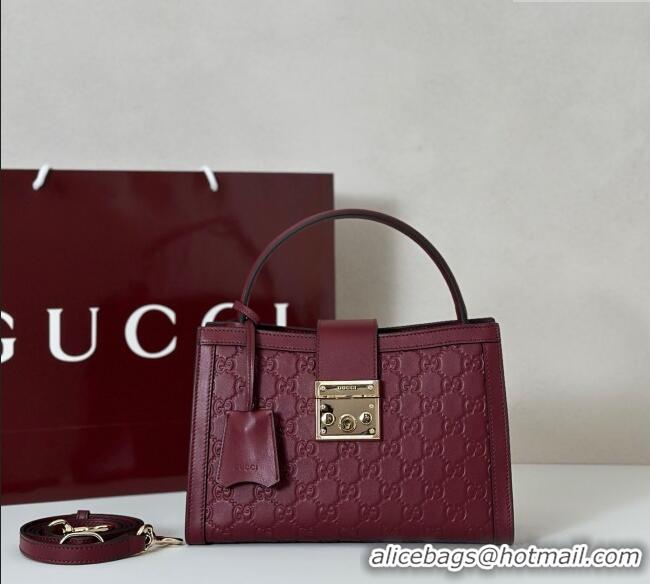 Market Sells Gucci Padlock GG Leather Medium Handbag 838992 Burgundy 2025