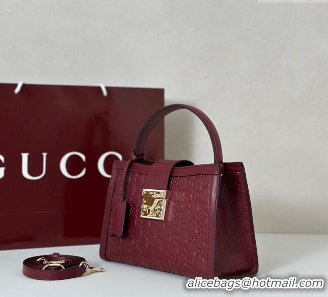Market Sells Gucci Padlock GG Leather Medium Handbag 838992 Burgundy 2025