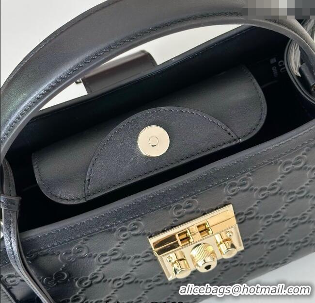 Modern Classic Gucci Padlock GG Leather Medium Handbag 838992 Black 2025