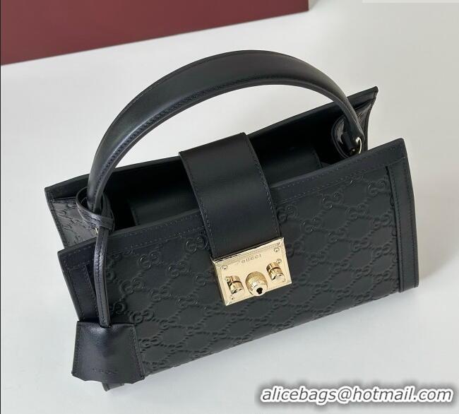 Modern Classic Gucci Padlock GG Leather Medium Handbag 838992 Black 2025