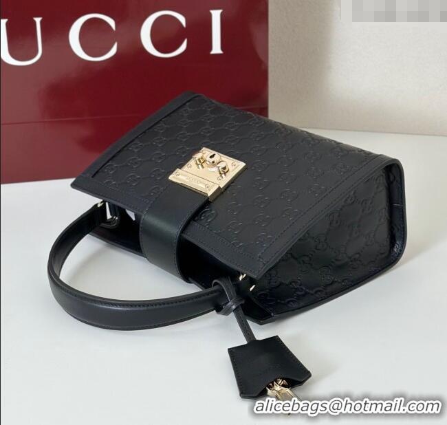 Modern Classic Gucci Padlock GG Leather Medium Handbag 838992 Black 2025