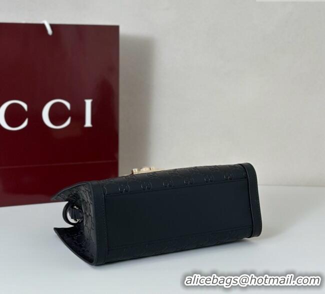 Modern Classic Gucci Padlock GG Leather Medium Handbag 838992 Black 2025