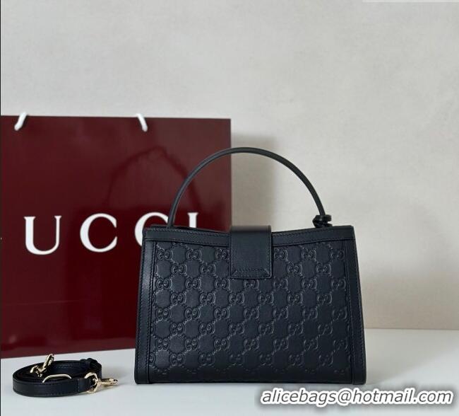 Modern Classic Gucci Padlock GG Leather Medium Handbag 838992 Black 2025