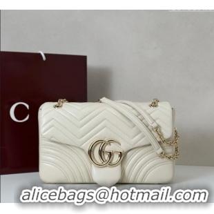 Classic Specials Gucci GG Marmont Chevron Leather large shoulder bag 838985 White 2025