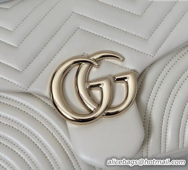 Classic Specials Gucci GG Marmont Chevron Leather large shoulder bag 838985 White 2025