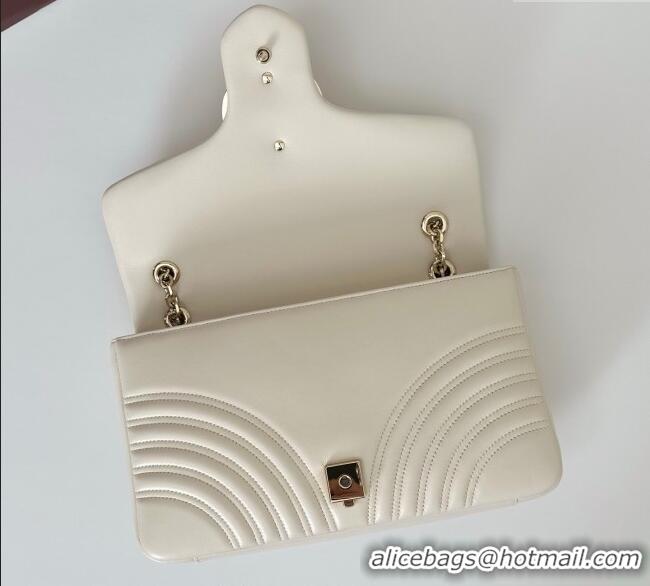 Classic Specials Gucci GG Marmont Chevron Leather large shoulder bag 838985 White 2025
