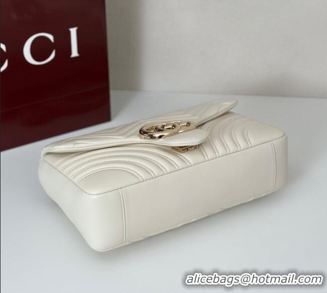 Classic Specials Gucci GG Marmont Chevron Leather large shoulder bag 838985 White 2025
