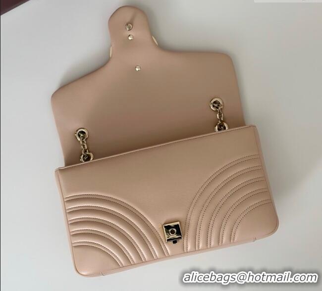 Luxury New Gucci GG Marmont Chevron Leather large shoulder bag 838985 Soft Pink 2025
