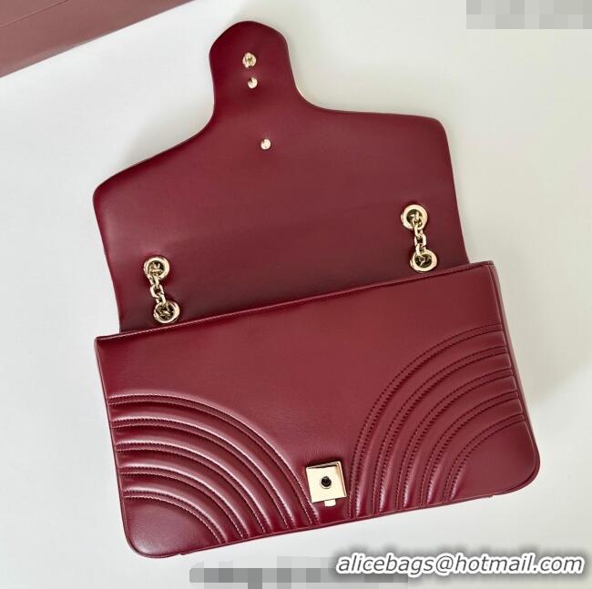 Grade Discount Gucci GG Marmont Chevron Leather large shoulder bag 838985 Ancora Red 2025