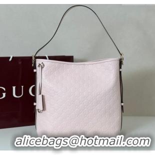 Classic Promotional Gucci GG Leather Emblem medium shoulder bag 847452 Light Pink 2025