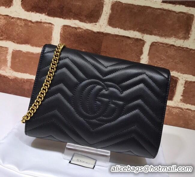 Famous Brand Gucci GG Marmont Matelasse Leather Chain Mini Bag 474575 Black 2025