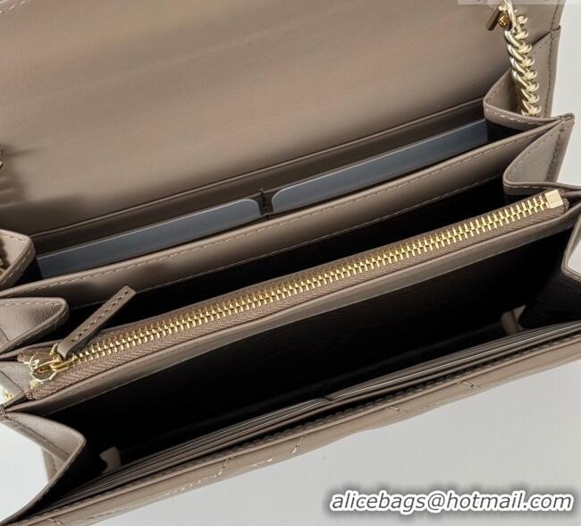 Top Grade Gucci GG Marmont Matelasse Leather Chain Mini Bag 474575 Taupe Grey 2025