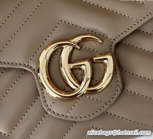 Top Grade Gucci GG Marmont Matelasse Leather Chain Mini Bag 474575 Taupe Grey 2025