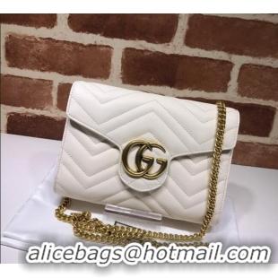 Good Looking Gucci GG Marmont Matelasse Leather Chain Mini Bag 474575 White 2025