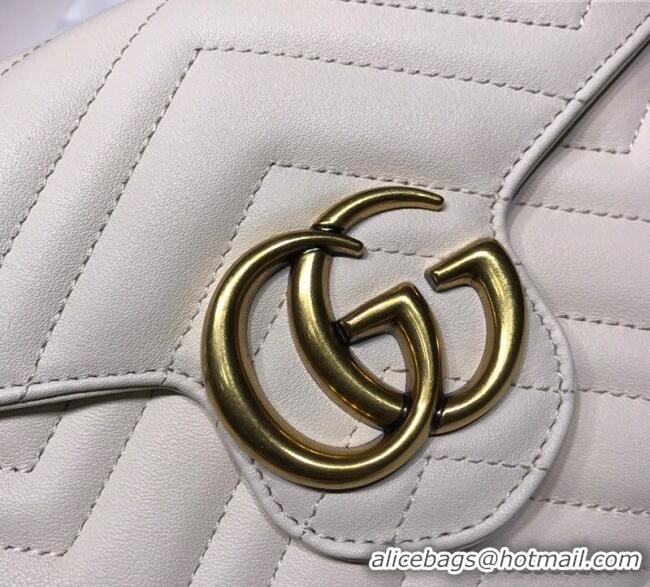 Good Looking Gucci GG Marmont Matelasse Leather Chain Mini Bag 474575 White 2025