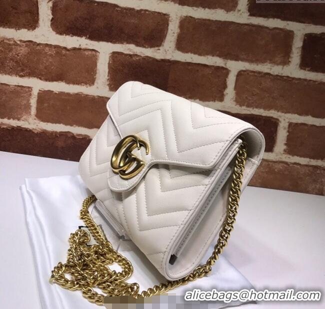 Good Looking Gucci GG Marmont Matelasse Leather Chain Mini Bag 474575 White 2025