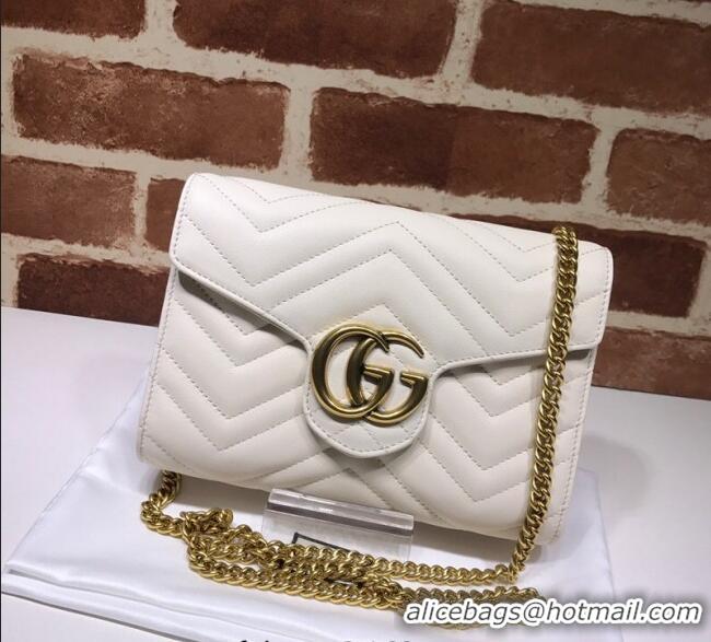 Good Looking Gucci GG Marmont Matelasse Leather Chain Mini Bag 474575 White 2025