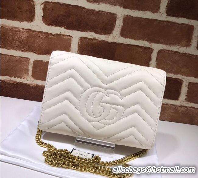 Good Looking Gucci GG Marmont Matelasse Leather Chain Mini Bag 474575 White 2025