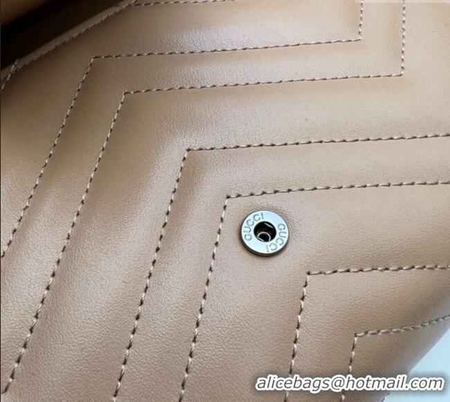 Market Sells Gucci GG Marmont Chevron Leather Chain Mini Bag 474575 Rose Beige 2025