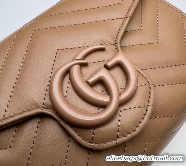 Market Sells Gucci GG Marmont Chevron Leather Chain Mini Bag 474575 Rose Beige 2025