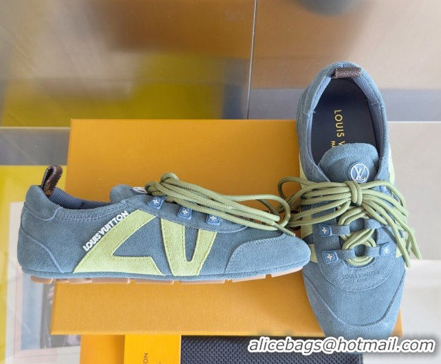 Stylish Louis Vuitton LV Sneakerina Sneakers Ballerina in Suede Blue 2025 1AHNFA 0829076