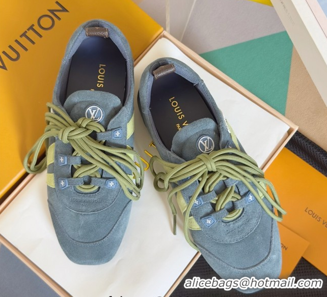 Stylish Louis Vuitton LV Sneakerina Sneakers Ballerina in Suede Blue 2025 1AHNFA 0829076