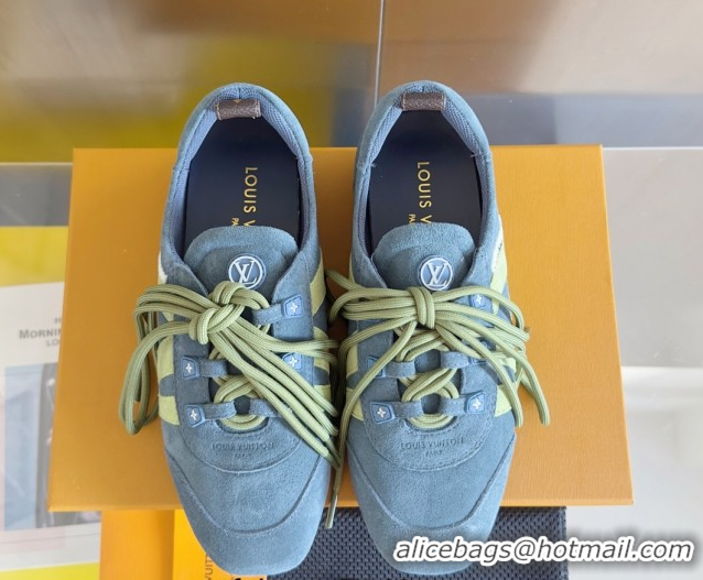 Stylish Louis Vuitton LV Sneakerina Sneakers Ballerina in Suede Blue 2025 1AHNFA 0829076