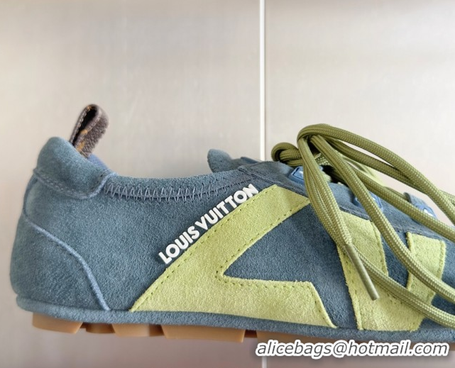 Stylish Louis Vuitton LV Sneakerina Sneakers Ballerina in Suede Blue 2025 1AHNFA 0829076