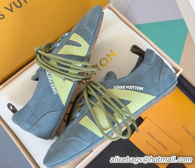 Stylish Louis Vuitton LV Sneakerina Sneakers Ballerina in Suede Blue 2025 1AHNFA 0829076