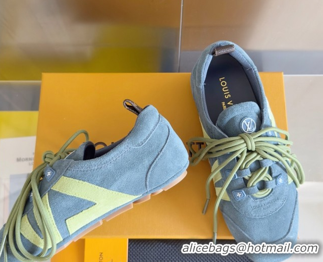 Stylish Louis Vuitton LV Sneakerina Sneakers Ballerina in Suede Blue 2025 1AHNFA 0829076
