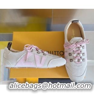 Sumptuous Louis Vuitton LV Sneakerina Sneakers Ballerina in Suede Grey 2025 1AHNFA 0829077