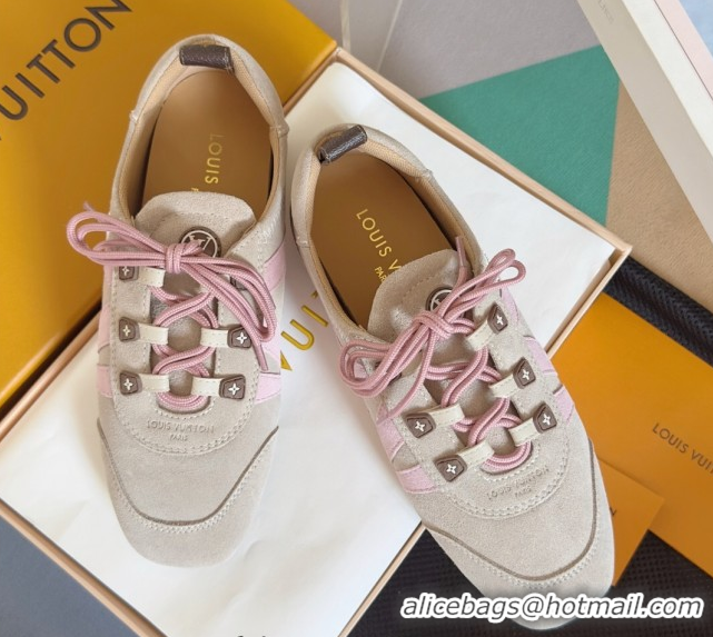 Sumptuous Louis Vuitton LV Sneakerina Sneakers Ballerina in Suede Grey 2025 1AHNFA 0829077