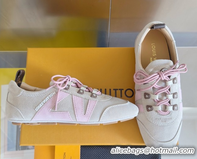 Sumptuous Louis Vuitton LV Sneakerina Sneakers Ballerina in Suede Grey 2025 1AHNFA 0829077