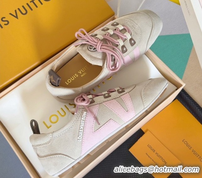 Sumptuous Louis Vuitton LV Sneakerina Sneakers Ballerina in Suede Grey 2025 1AHNFA 0829077