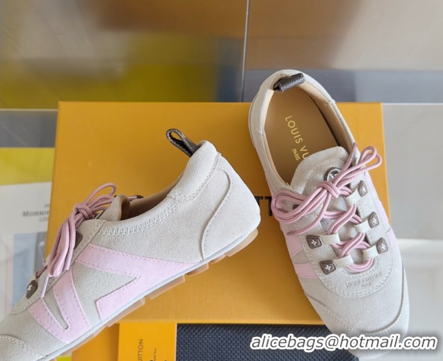Sumptuous Louis Vuitton LV Sneakerina Sneakers Ballerina in Suede Grey 2025 1AHNFA 0829077