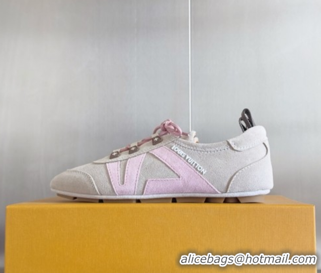 Sumptuous Louis Vuitton LV Sneakerina Sneakers Ballerina in Suede Grey 2025 1AHNFA 0829077