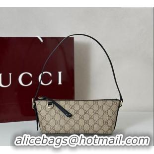 Good Quality Gucci GG Canvas Emblem small shoulder bag 847281 Beige/Black 2025