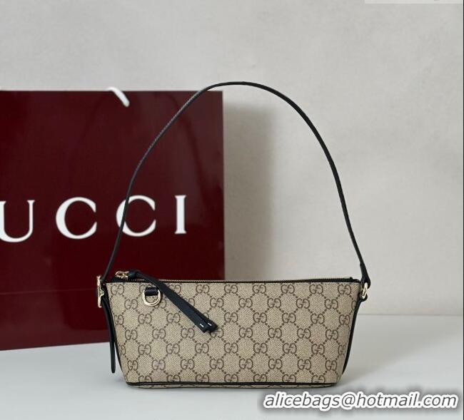 Good Quality Gucci GG Canvas Emblem small shoulder bag 847281 Beige/Black 2025